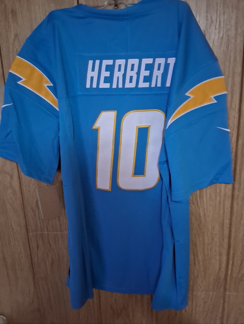 Sports Card With Justin Herbert Los Angeles Chargers Home Fuse Large Jersey